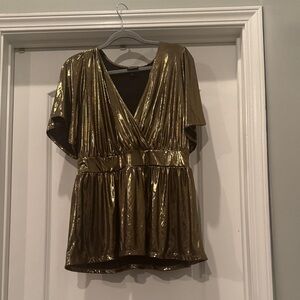 Torrid Shimmering Gold Wrap Blouse